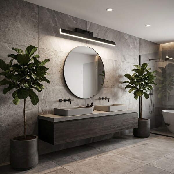 Bathroom LED wall sconce SWE011-1W 58cm BLACK