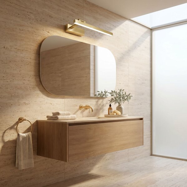 Bathroom LED wall sconce SWE031-1W 40cm Brush Gold