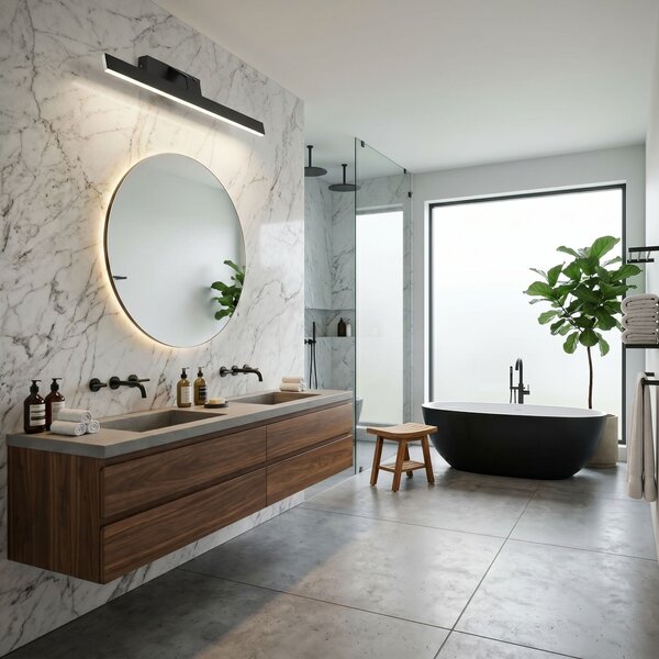 Bathroom LED wall sconce SWE011-1W 58cm BLACK
