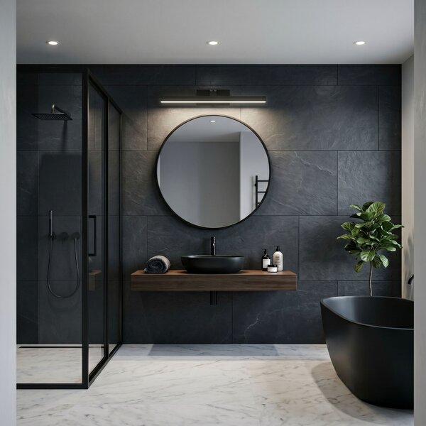 Bathroom LED wall sconce SWE011-1W 58cm BLACK