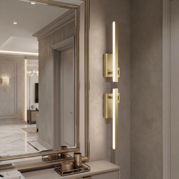 Bathroom LED wall sconce SWE031-1W 40cm Brush Gold