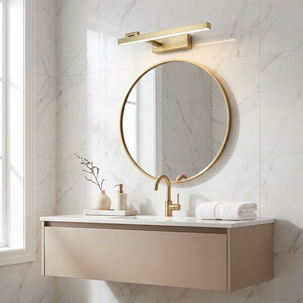 Bathroom LED wall sconce SWE031-1W 40cm Brush Gold
