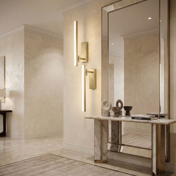 Bathroom LED wall sconce SWE031-1W 40cm Brush Gold