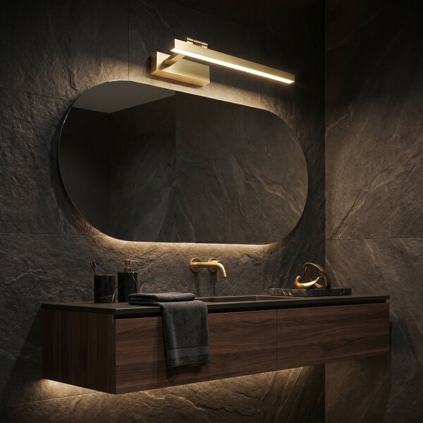 Bathroom LED wall sconce SWE031-1W 40cm Brush Gold