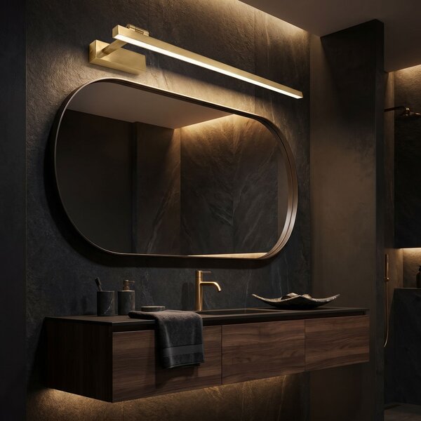 Bathroom LED wall sconce SWE033-1W 80cm BRUSH GOLD