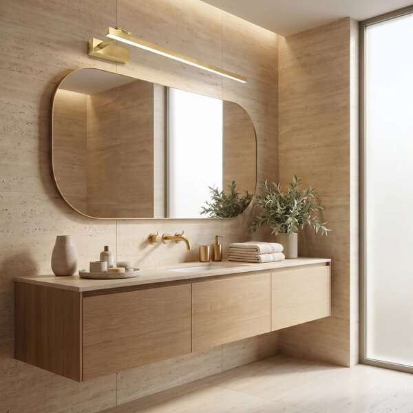 Bathroom LED wall sconce SWE033-1W 80cm BRUSH GOLD