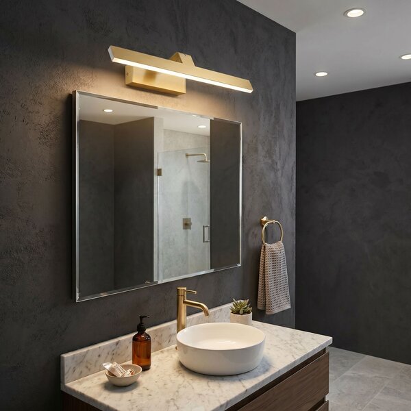 Bathroom LED wall sconce SWE007-1W 43cm BRUSH GOLD