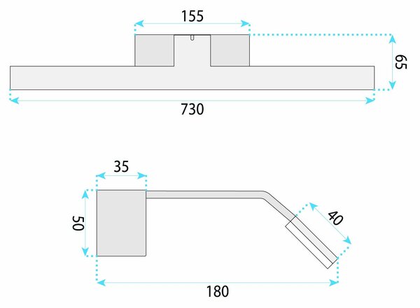 Bathroom LED wall sconce SWE006-1W 73cm GOLD