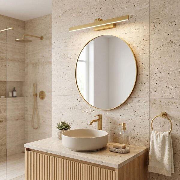 Bathroom LED wall sconce SWE008-1W 58cm BRUSH GOLD