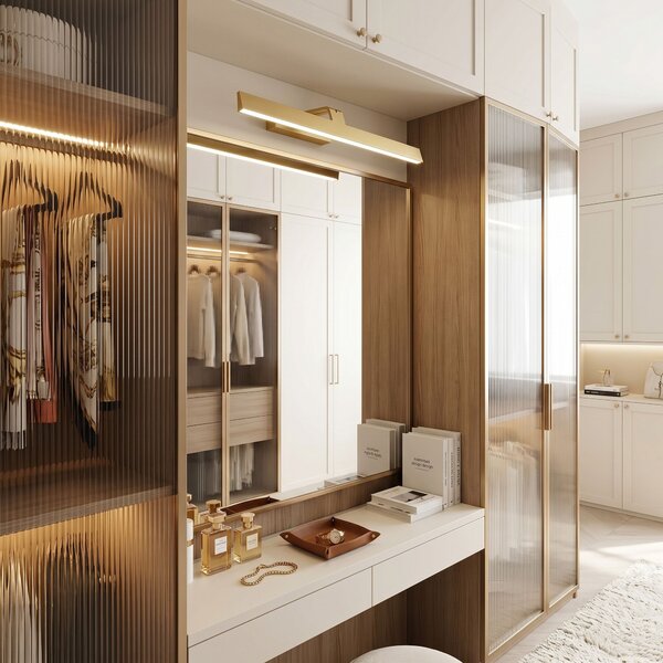 Bathroom LED wall sconce SWE008-1W 58cm BRUSH GOLD