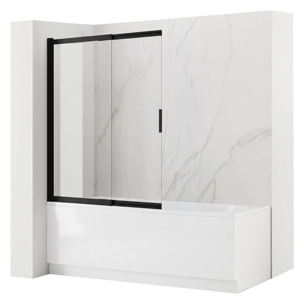 Sliding bathtub screen REA Dario Black 100