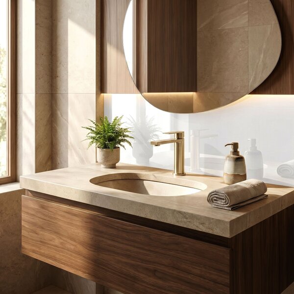 Bathroom faucet Rea Hunter Brush Gold Low