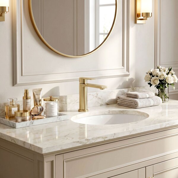 Bathroom faucet Rea Hunter Brush Gold Low
