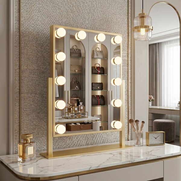 Mirror LED STYLE L.Gold 30x40