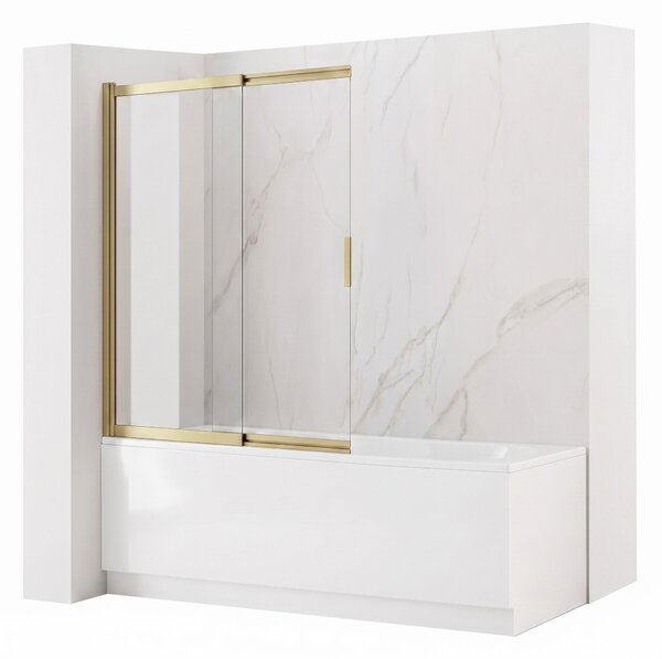 Sliding bathtub screen REA Dario Brush Gold 100