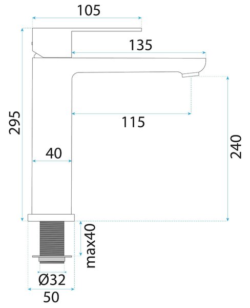 Bathroom faucet Rea Logan Brush Nickel