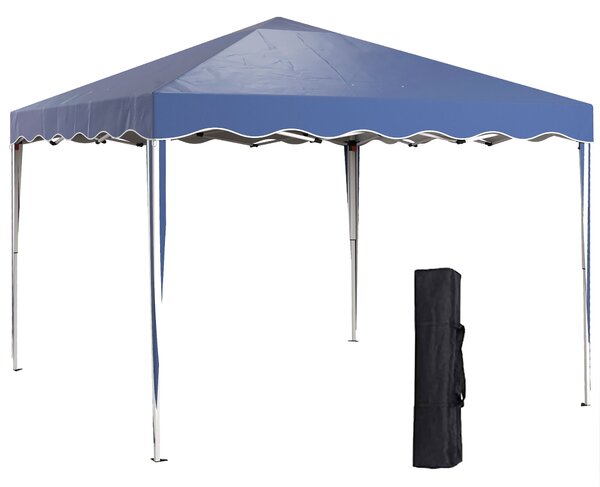 Outsunny Waterproof 3x3m Pop Up Gazebo, Quick Setup Outdoor Party Tent, Waterproof with Carry Bag, Blue Aosom UK