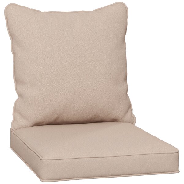 Outsunny Replacement Cushion Set for Patio Chair, Indoor Outdoor Back and Seat Pillow, Beige