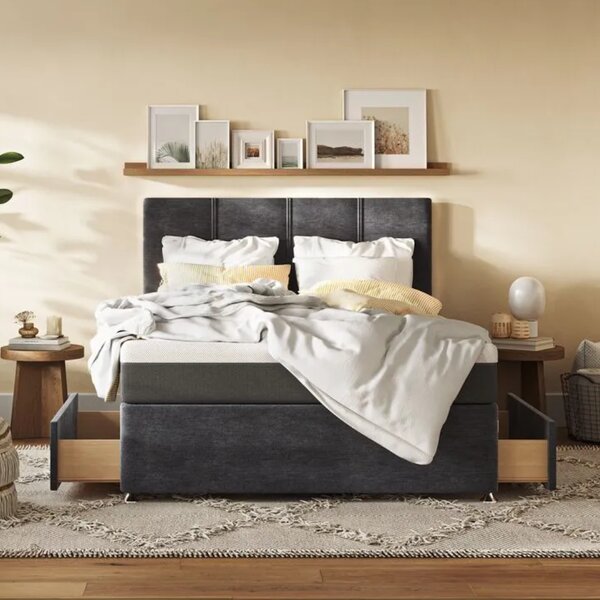 Emma Divan Bed 135x190 No Headboard Dark Grey