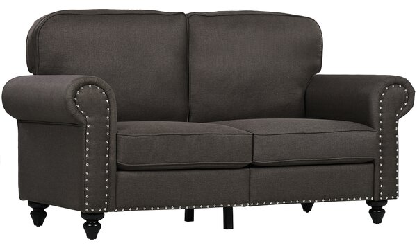 HOMCOM Two-Seater Mid-Century Sofa, with Pocket Springs, Cat Scratch Resistant, Dark Brown Aosom UK