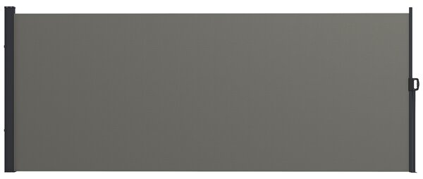 Outsunny Retractable Side Awning, Outdoor Privacy Screen for Garden, Hot Tub, Balcony, Terrace, Pool, 400 x 160cm, Dark Grey