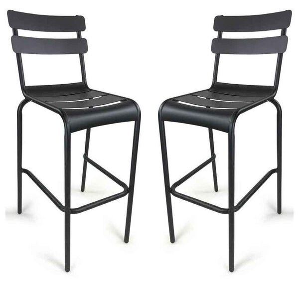 Amarillo Anthracite Aluminium Bar Chairs in Pair