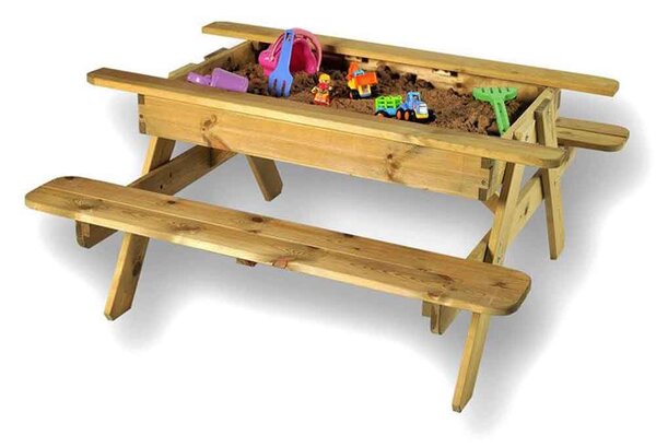 Cavello Outdoor Wooden Picnic Table with Storage in Natural