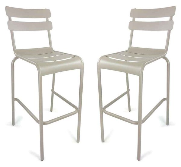 Amarillo Taupe Aluminium Bar Chairs in Pair