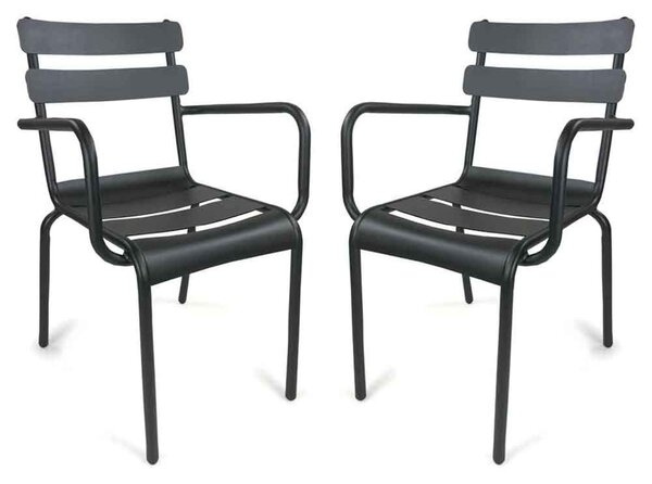 Amarillo Garden Anthracite Aluminium Armchair in Pair