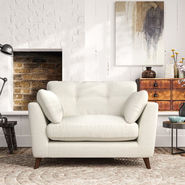 Peyton Snuggle Chair Chunky Tonal Weave Ivory