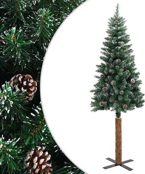 Aurelia 150cm PVC Christmas Tree With Real Wood and Snow - Green