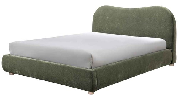 Wayne Fabric Double Bed - Olive