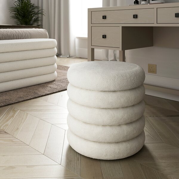 Murray Sherpa Storage Footstool Ivory