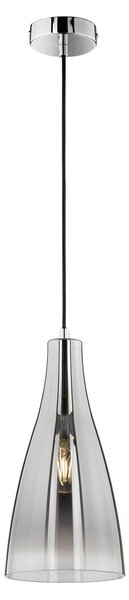 Zeal hanging light, chrome/clear mirrored, Ø 18 cm