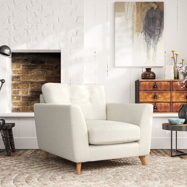 Peyton Armchair Chunky Tonal Weave Ivory