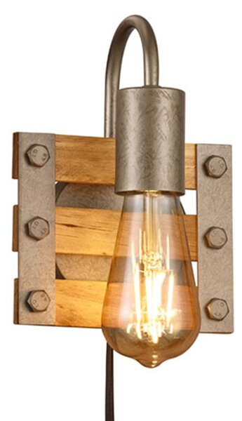 Khan wall light, vintage, cable and plug, 1-bulb