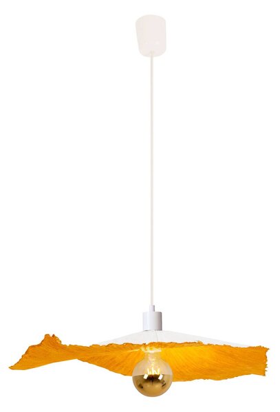 Crazy Paper pendant lamp, white and gold, Ø 56 cm