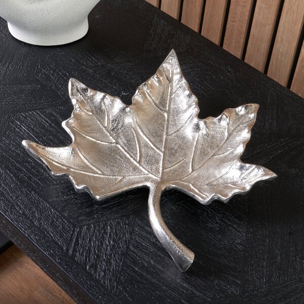 Metal Oak Leaf Bowl Silver