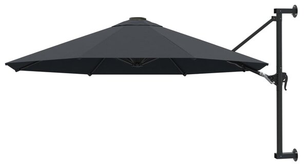 Wall-Mounted Garden Parasol with Metal Pole 300 cm Anthracite