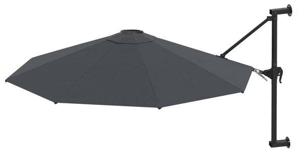 Wall-Mounted Garden Parasol with Metal Pole 300 cm Anthracite