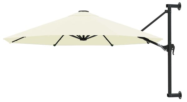 Wall-Mounted Parasol with Metal Pole 300 cm Sand