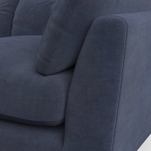 Peyton Large 3 Seater Sofa Aqua Clean Chenille Navy