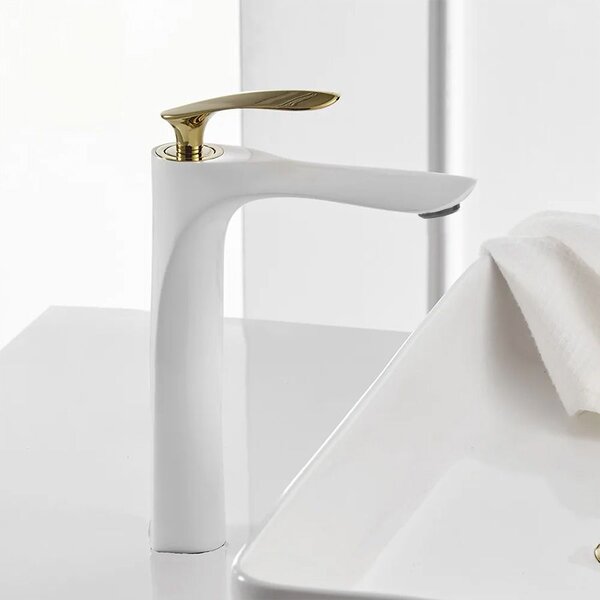 Bathroom faucet Rea Orbit White Gold High