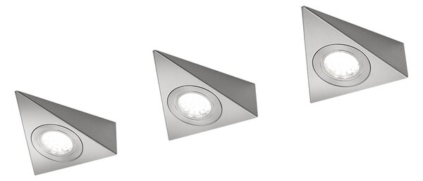 Ecco LED under-cabinet light set of 3, matt nickel