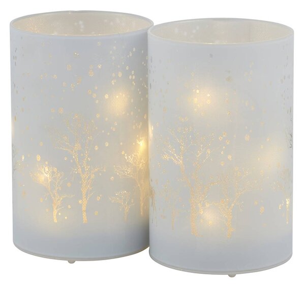 Ava LED decorative candle set of 2 12cm stag motif