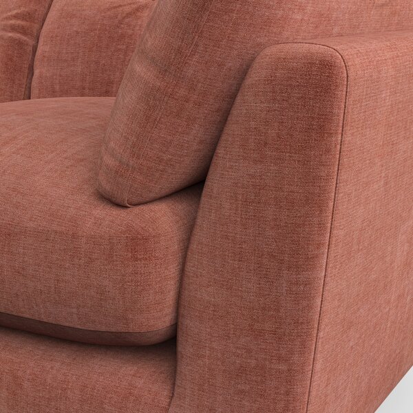 Peyton Large 3 Seater Sofa Tonal Plush Chenille Terracotta