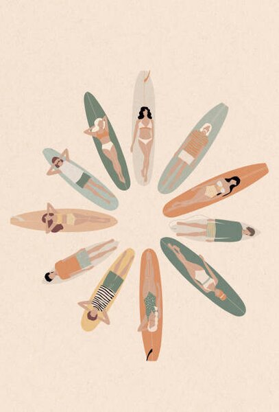Art Print National Surfing Day Illustration, LucidSurf