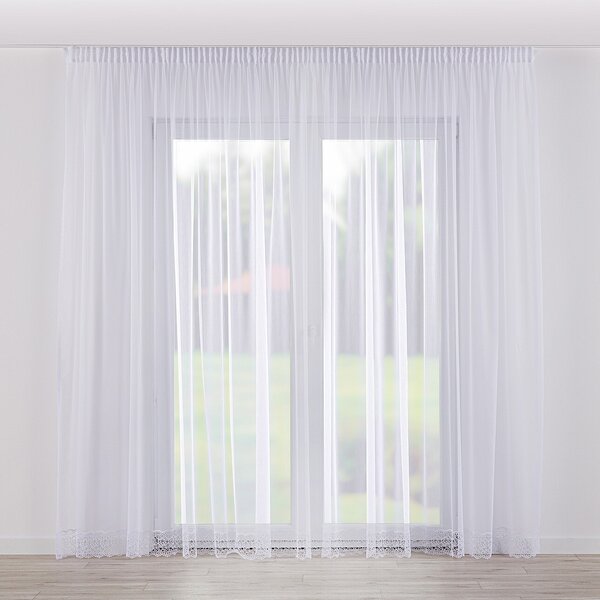 Pencil pleat voile/net curtain