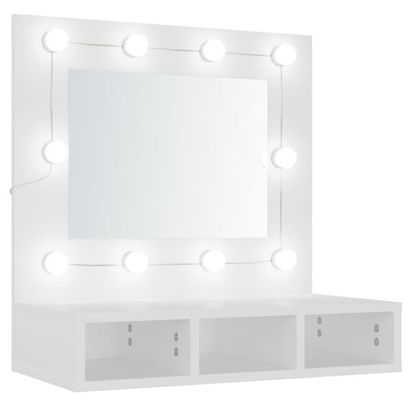 Mirror Cabinet with LED White 60x31.5x62 cm