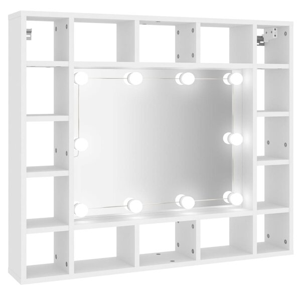 Mirror Cabinet with LED White 91x15x76.5 cm